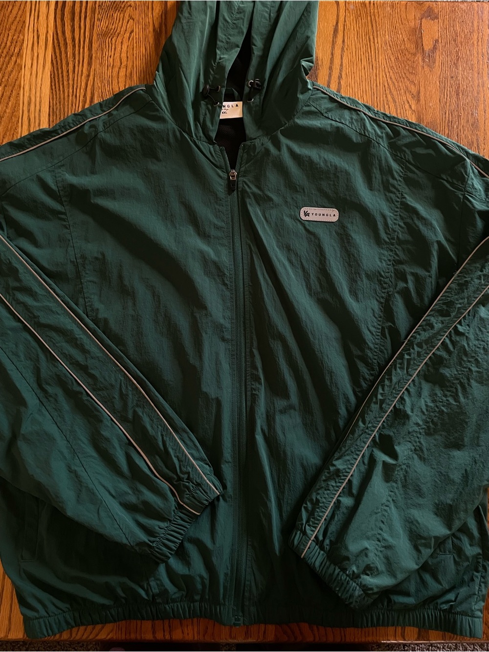 YoungLA Dark Green Hooded Windbreaker Jacket
